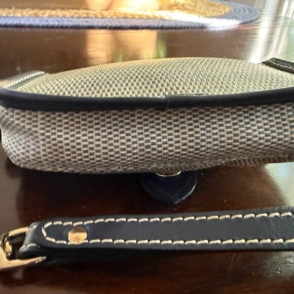Dooney & Bourke Navy & White coated cotton and Navy Leather Wristlet - Picture 5 of 7